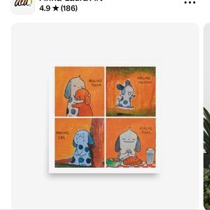 Healing Quad Print - Orange and Blue Art